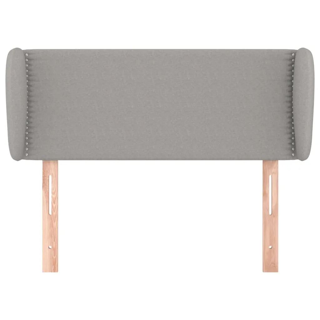 Tăblie de pat cu aripioare gri deschis 93x23x78/88 cm textil - imagine 3