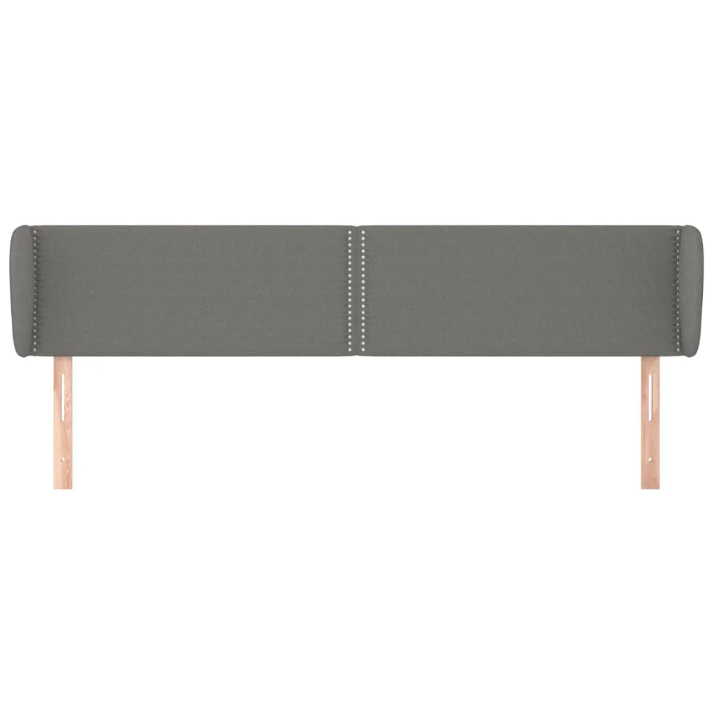 Tăblie de pat cu aripioare gri închis 163x23x78/88 cm textil - imagine 3