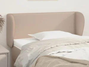 Tăblie pat cu aripioare cappuccino 93x23x78/88 cm piele eco