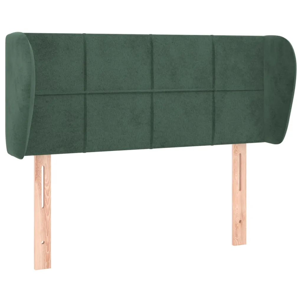Tăblie de pat cu aripioare verde închis 83x23x78/88 cm catifea - imagine 2