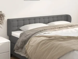 Tăblie de pat cu aripioare gri 163x23x78/88 cm piele ecologică