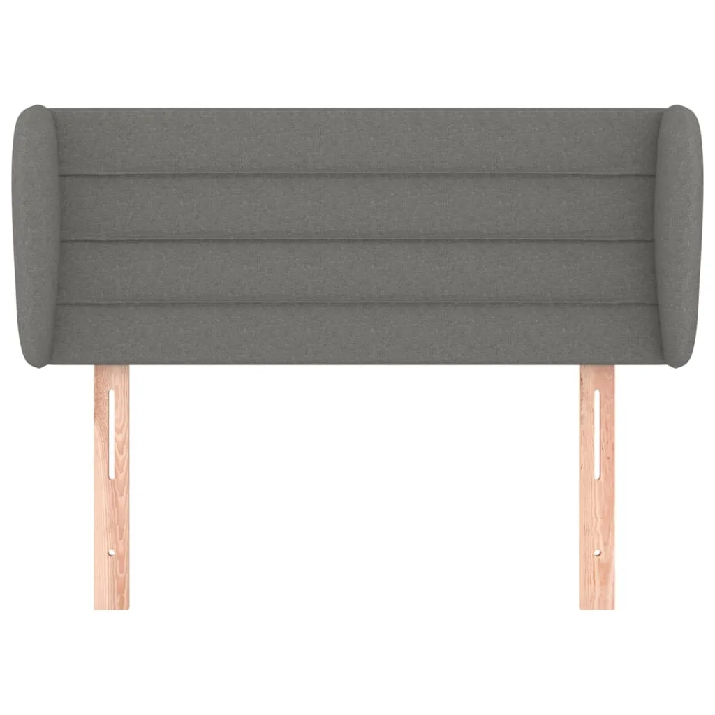 Tăblie de pat cu aripioare gri închis 83x23x78/88 cm textil - imagine 3