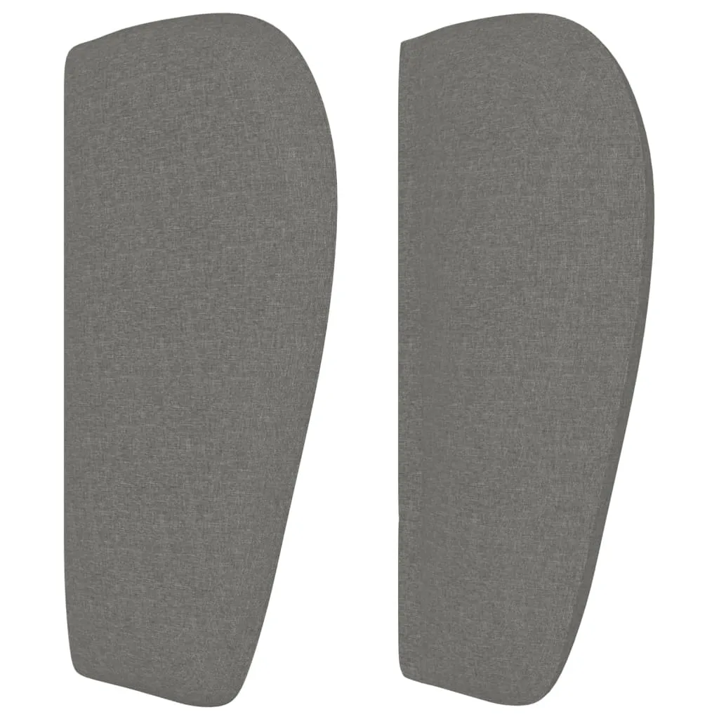 Tăblie de pat cu aripioare gri închis 93x23x78/88 cm textil - imagine 4