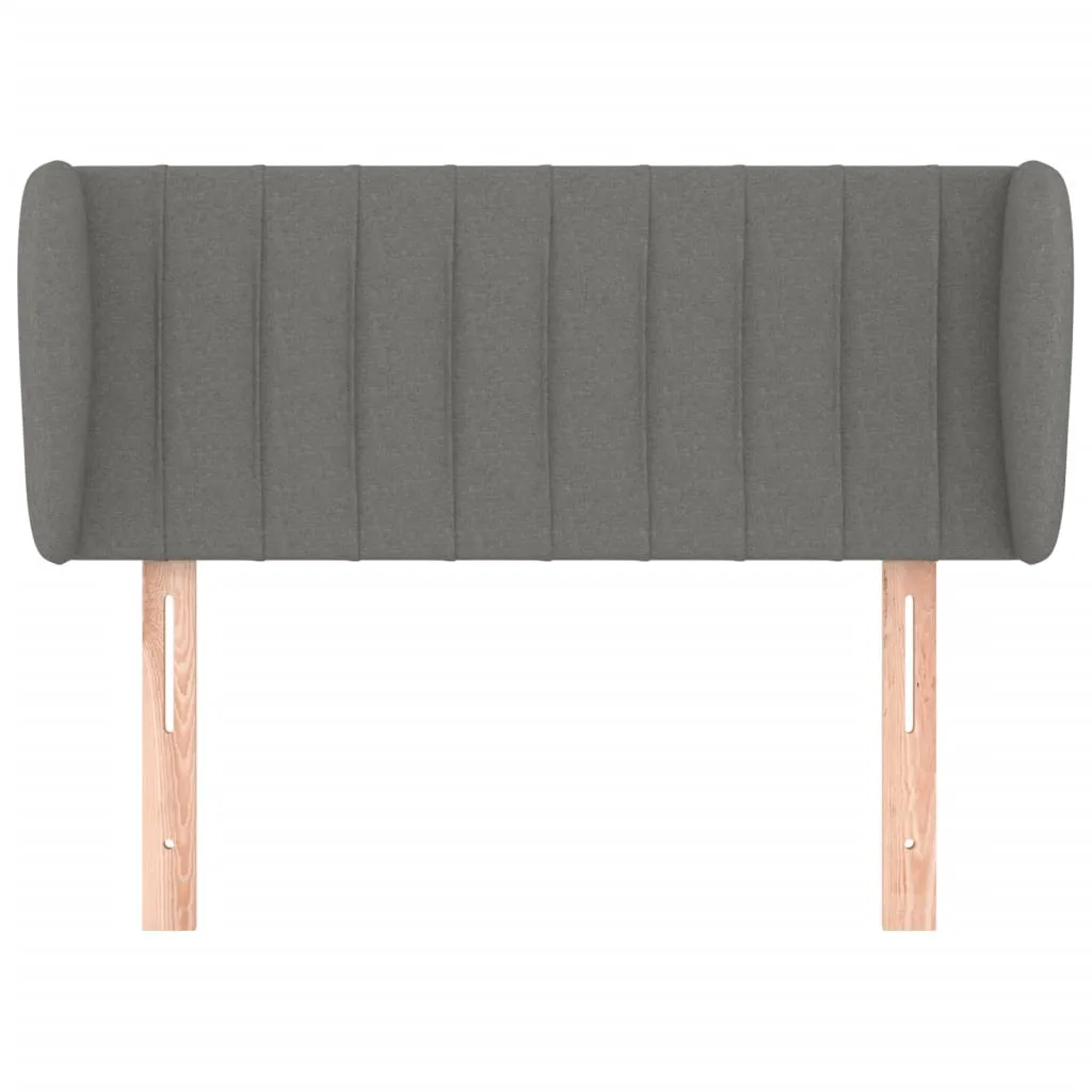 Tăblie de pat cu aripioare gri închis 83x23x78/88 cm textil - imagine 3