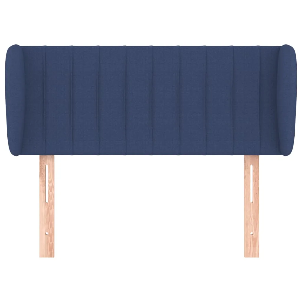 Tăblie de pat cu aripioare, albastru, 83x23x78/88 cm textil - imagine 3