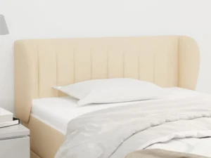 Tăblie de pat cu aripioare crem 93x23x78/88 cm textil