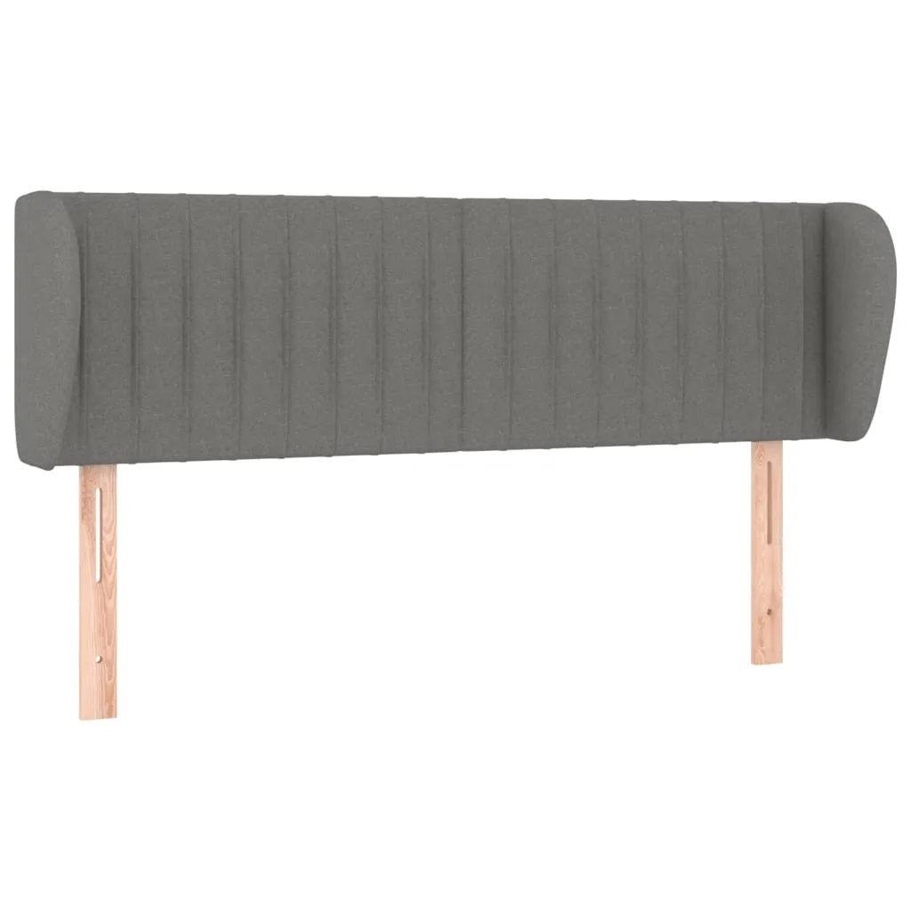 Tăblie de pat cu aripioare gri închis 147x23x78/88 cm textil - imagine 2