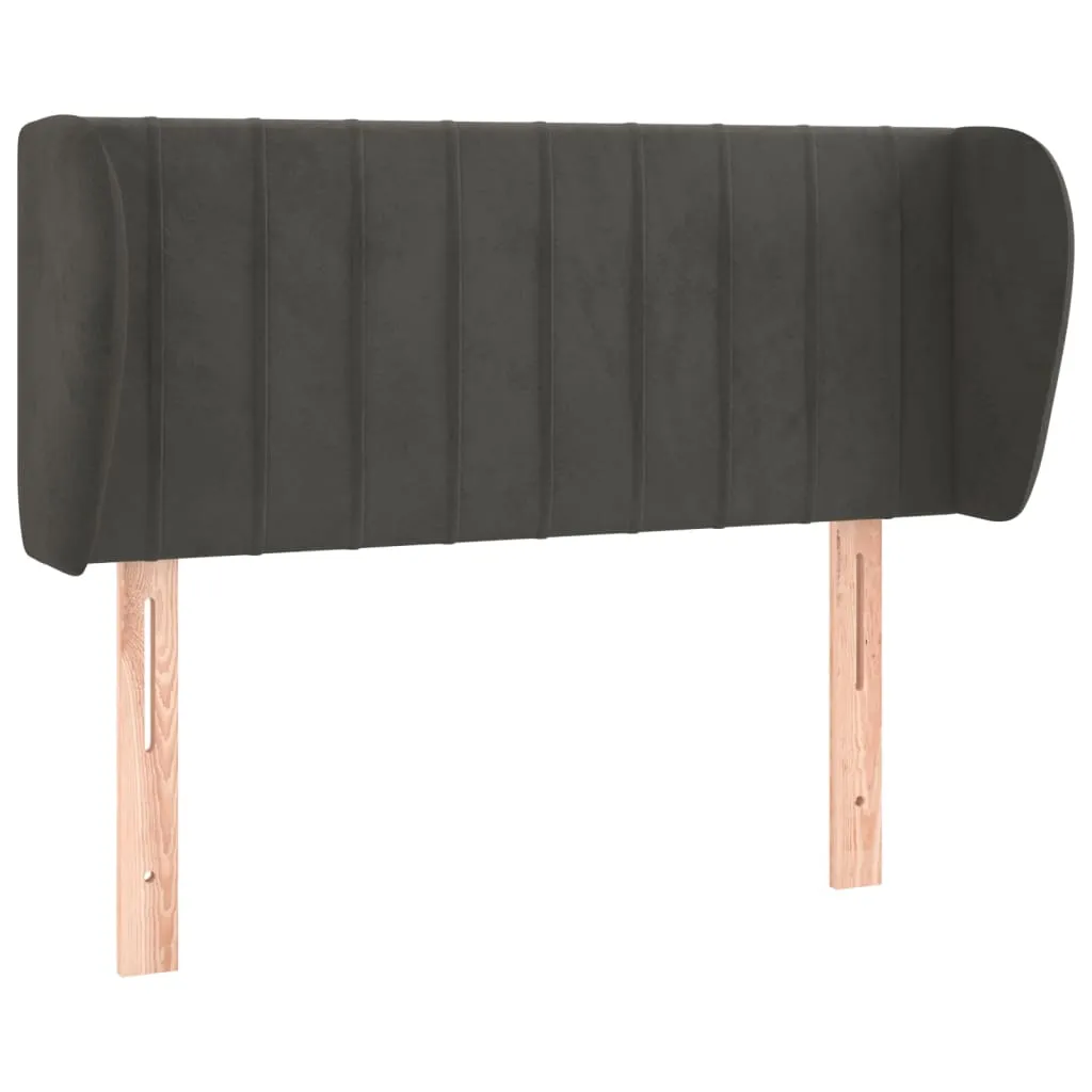 Tăblie de pat cu aripioare gri închis 83x23x78/88 cm catifea - imagine 2