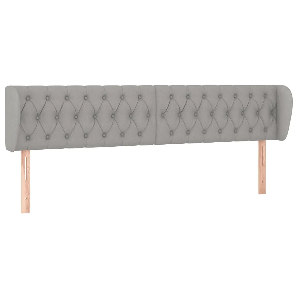 Tăblie de pat cu aripioare gri deschis 203x23x78/88 cm textil - imagine 2