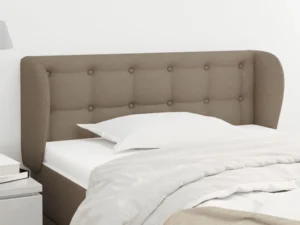 Tăblie de pat cu aripioare gri taupe 83x23x78/88 cm textil