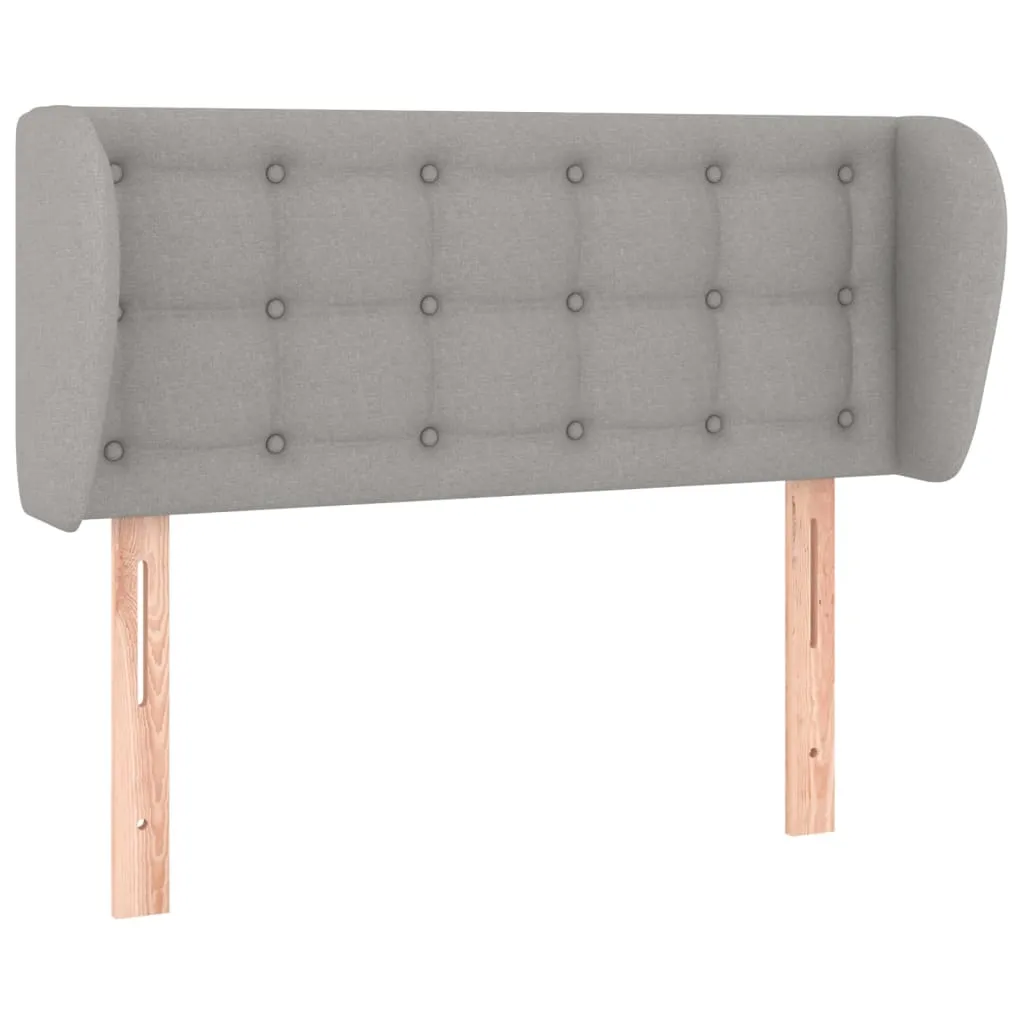 Tăblie de pat cu aripioare gri deschis 103x23x78/88 cm textil - imagine 2