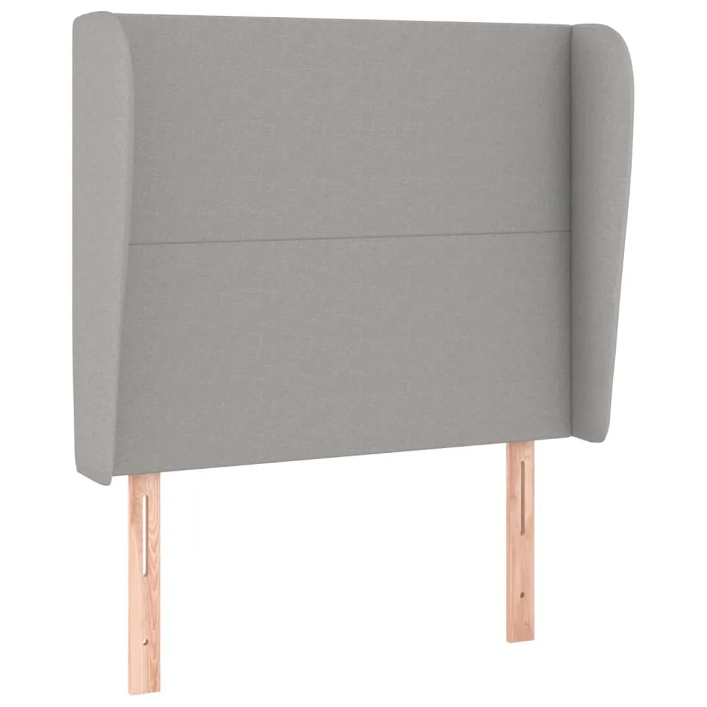 Tăblie de pat cu aripioare gri deschis 83x23x118/128 cm textil - imagine 2
