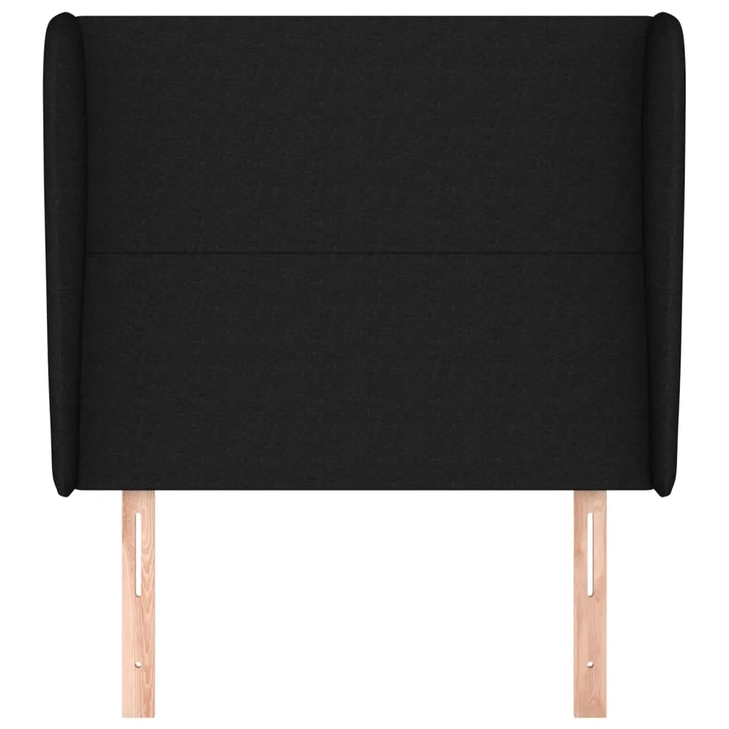 Tăblie de pat cu aripioare, negru, 83x23x118/128 cm, textil - imagine 3