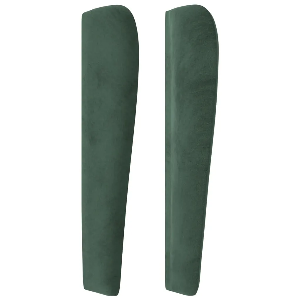 Tăblie pat cu aripioare verde închis 93x23x118/128 cm catifea - imagine 4