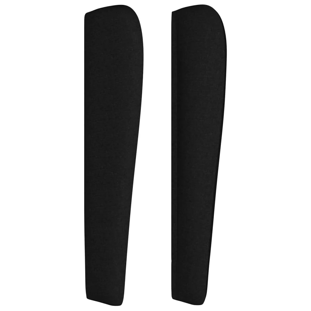 Tăblie de pat cu aripioare, negru, 183x23x118/128 cm, textil - imagine 4