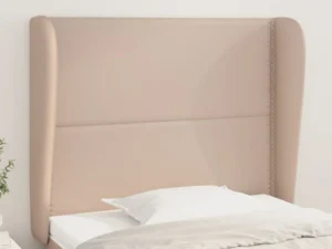 Tăblie pat cu aripioare cappuccino 83x23x118/128 cm piele eco