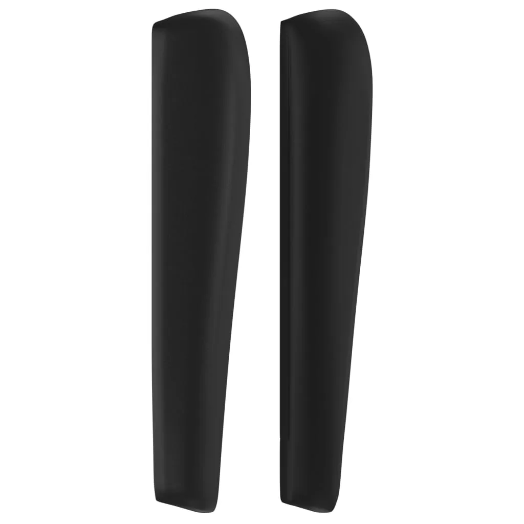Tăblie de pat cu aripioare, negru, 103x23x118/128 cm, piele eco - imagine 4