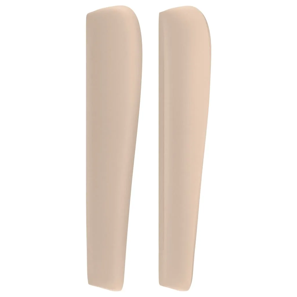 Tăblie pat cu aripioare cappuccino 83x23x118/128 cm piele eco - imagine 4