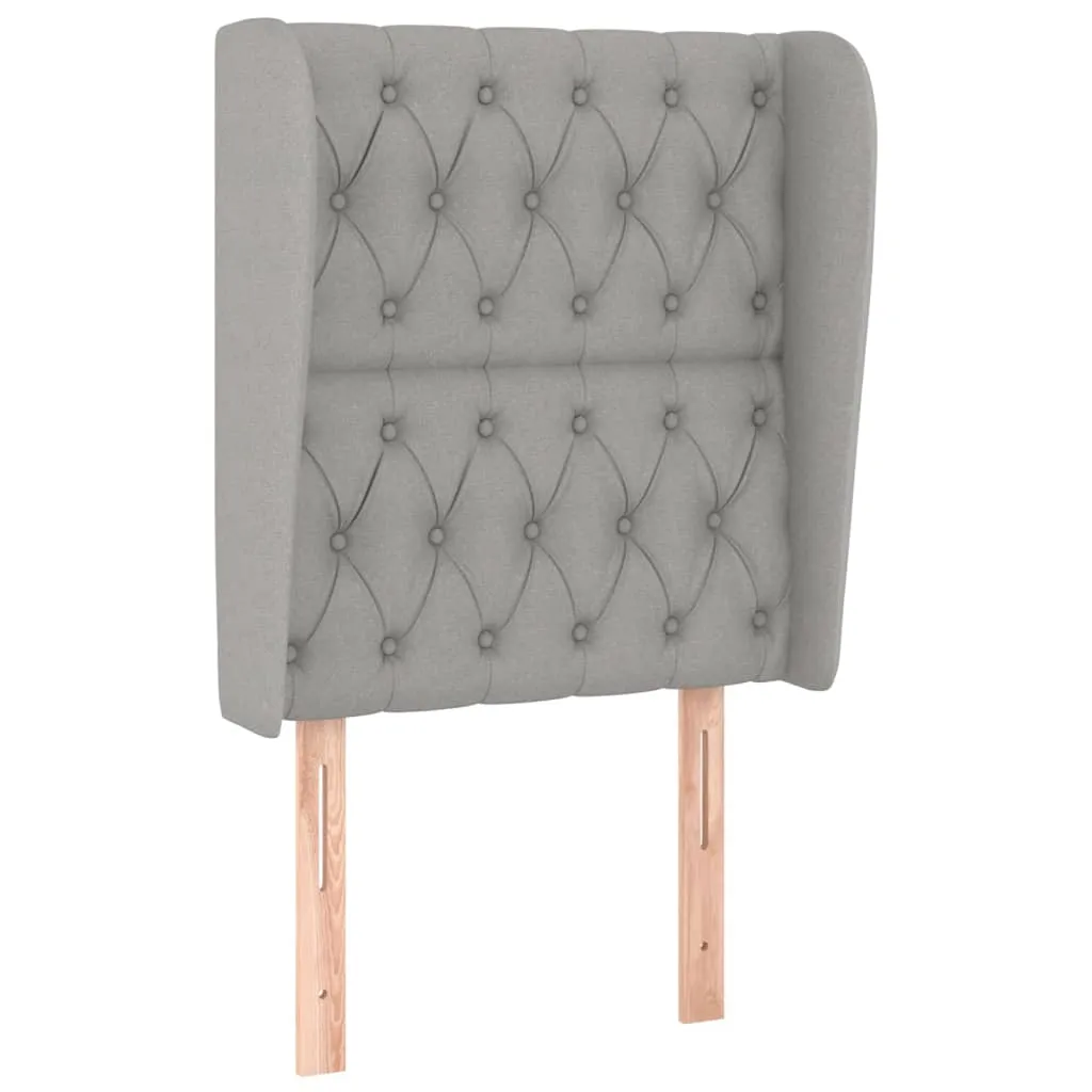 Tăblie de pat cu aripioare gri deschis 83x23x118/128 cm textil - imagine 2