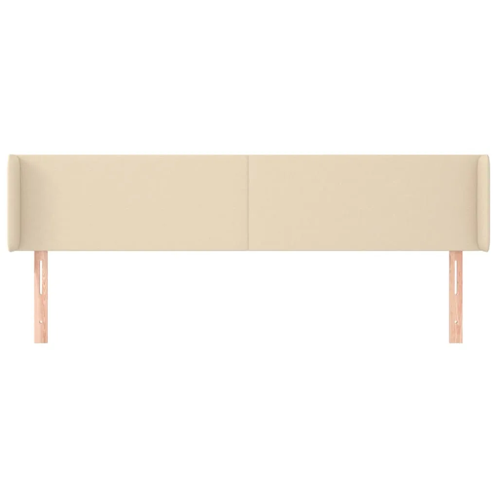 Tăblie de pat cu aripioare, crem, 203x16x78/88 cm textil - imagine 3