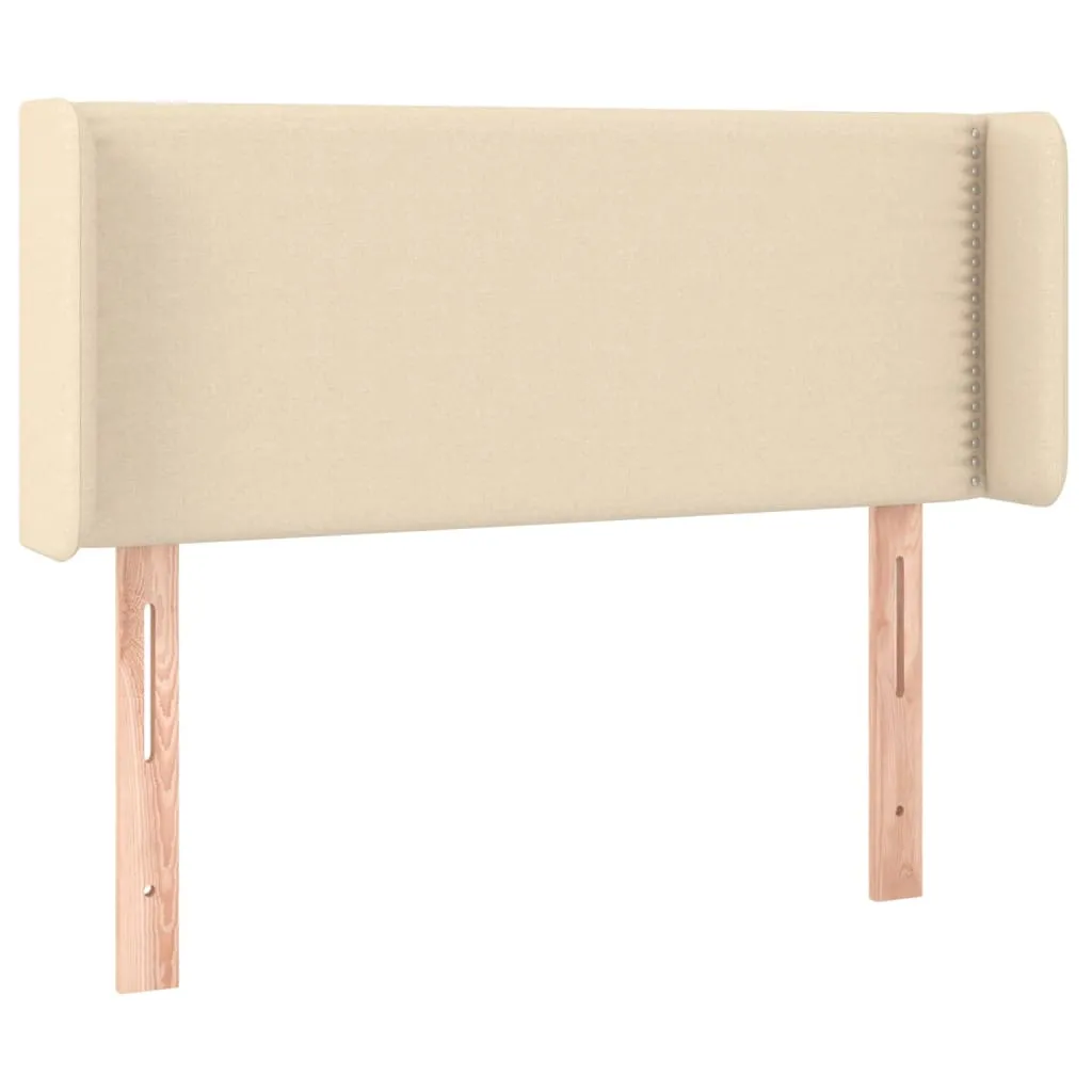 Tăblie de pat cu aripioare crem 83x16x78/88 cm textil - imagine 2