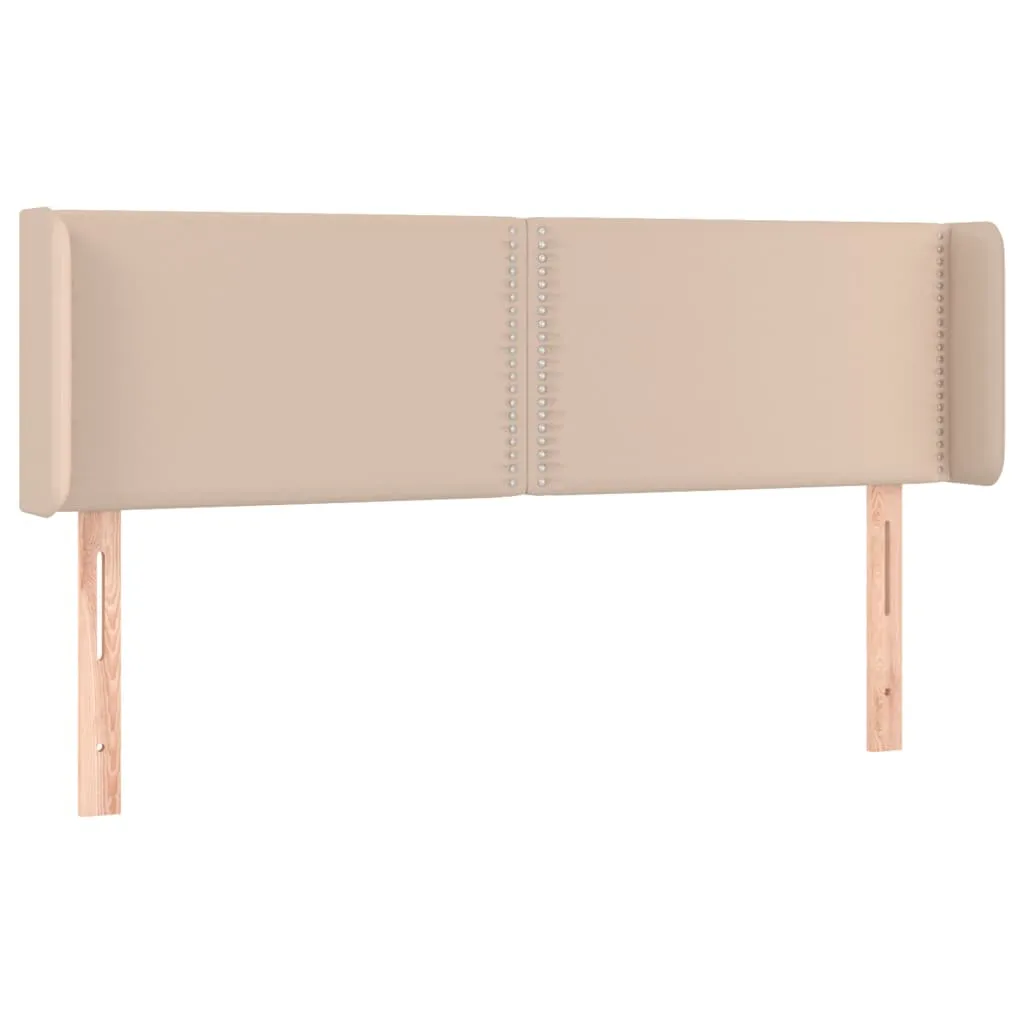 Tăblie pat cu aripioare cappuccino 147x16x78/88cm piele eco - imagine 2