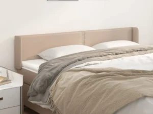 Tăblie pat cu aripioare cappuccino 183x16x78/88 cm piele eco