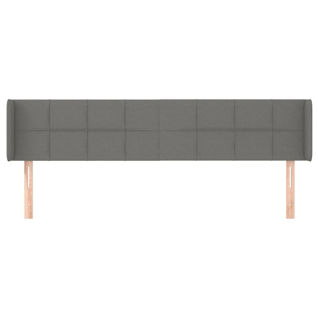 Tăblie de pat cu aripioare gri închis 163x16x78/88 cm textil - imagine 3