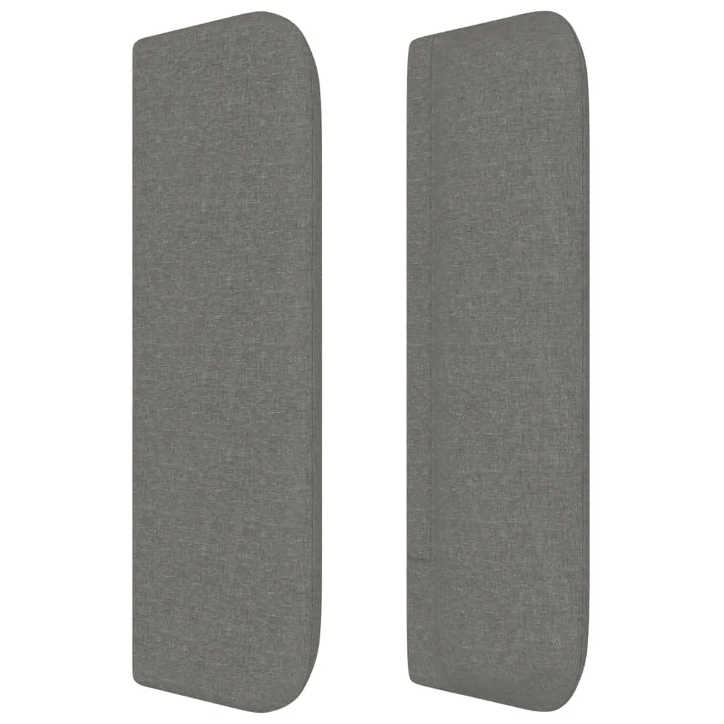Tăblie de pat cu aripioare gri închis 163x16x78/88 cm textil - imagine 4