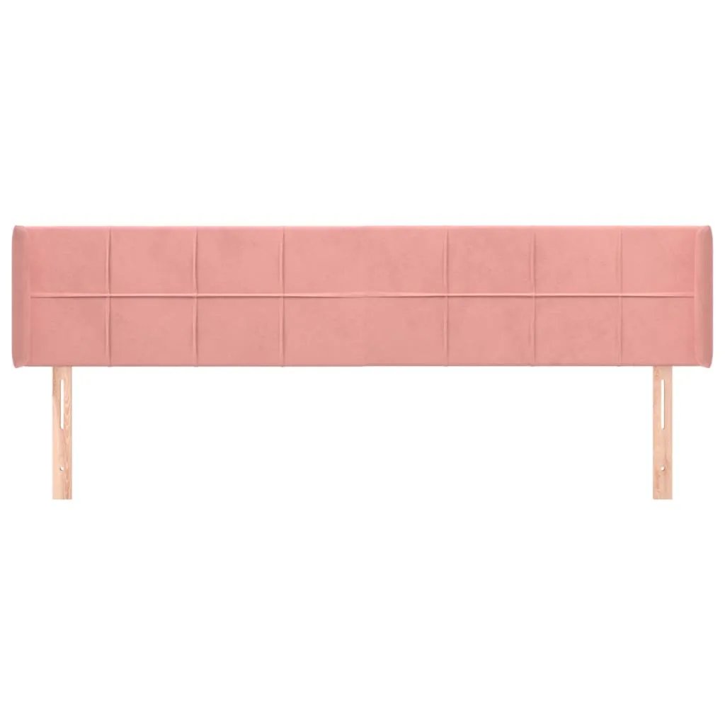 Tăblie de pat cu aripioare roz 183x16x78/88 cm catifea - imagine 3