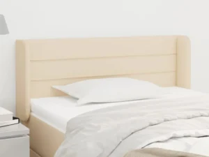 Tăblie de pat cu aripioare crem 103x16x78/88 cm textil