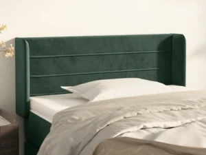 Tăblie pat cu aripioare verde închis 83x16x78/88 cm catifea