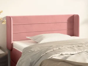 Tăblie de pat cu aripioare roz 83x16x78/88 cm catifea