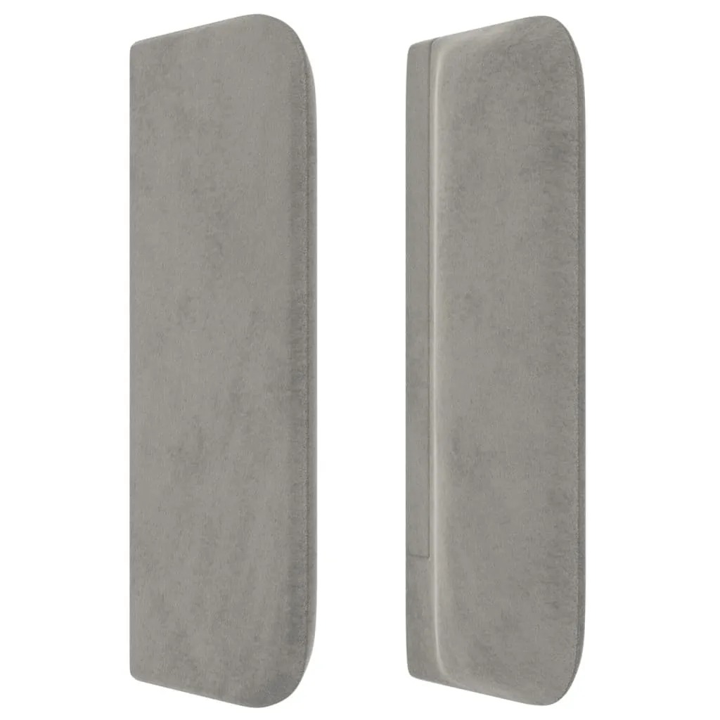 Tăblie de pat cu aripioare gri deschis 163x16x78/88 cm catifea - imagine 4
