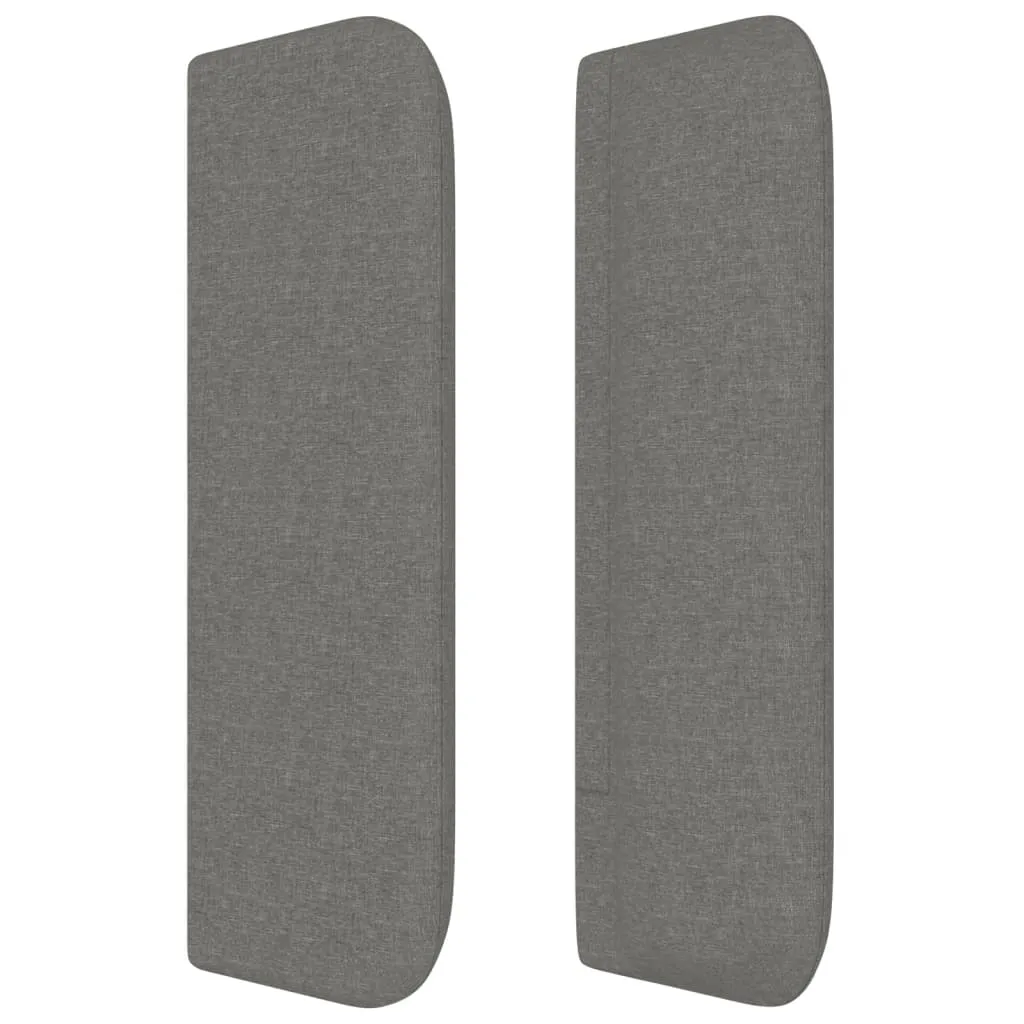 Tăblie de pat cu aripioare gri închis 163x16x78/88 cm textil - imagine 4