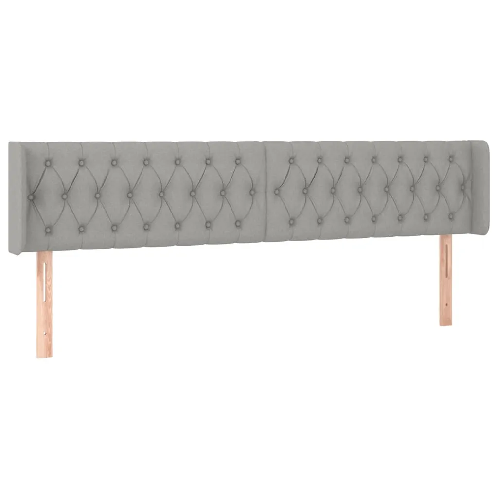 Tăblie de pat cu aripioare gri deschis 183x16x78/88 cm textil - imagine 2