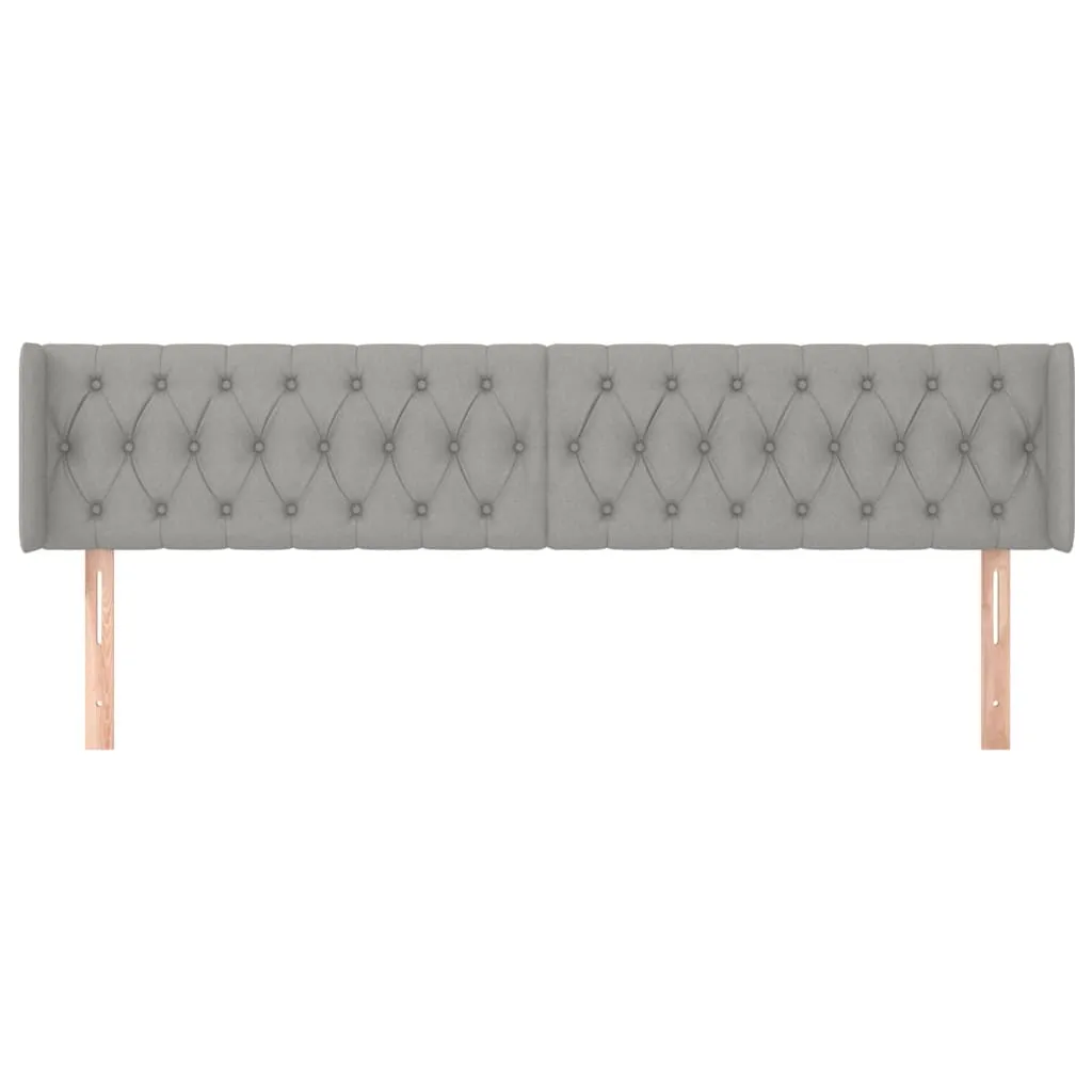 Tăblie de pat cu aripioare gri deschis 183x16x78/88 cm textil - imagine 3