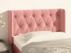 Tăblie de pat cu aripioare roz 83x16x78/88 cm catifea