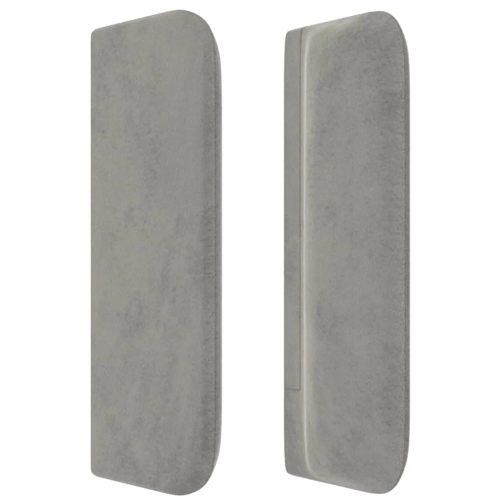 Tăblie de pat cu aripioare gri deschis 163x16x78/88 cm catifea - imagine 4