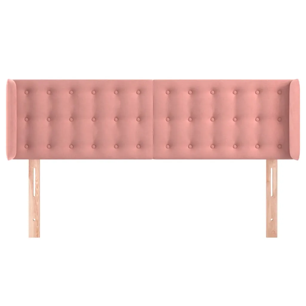 Tăblie de pat cu aripioare roz 147x16x78/88 cm catifea - imagine 3