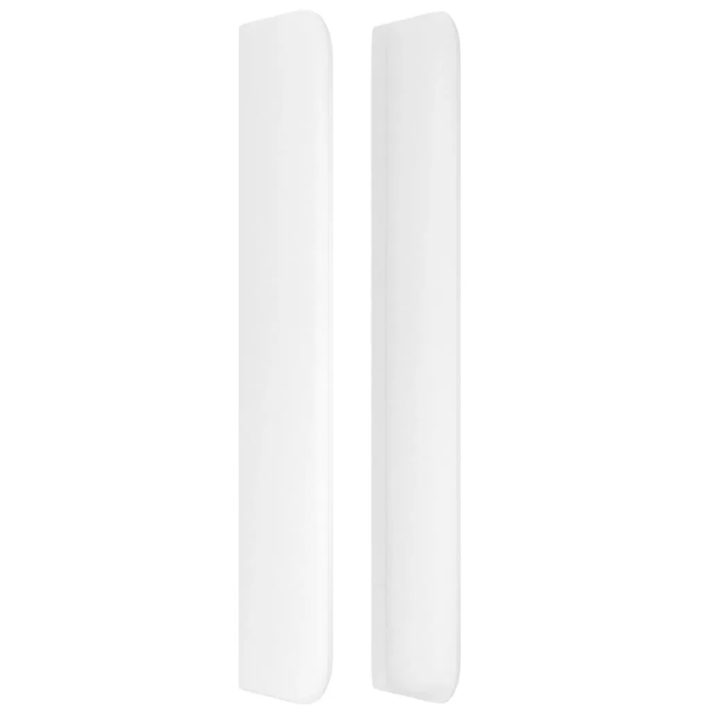 Tăblie de pat cu aripioare, alb, 83x16x118/128 cm, piele eco - imagine 4