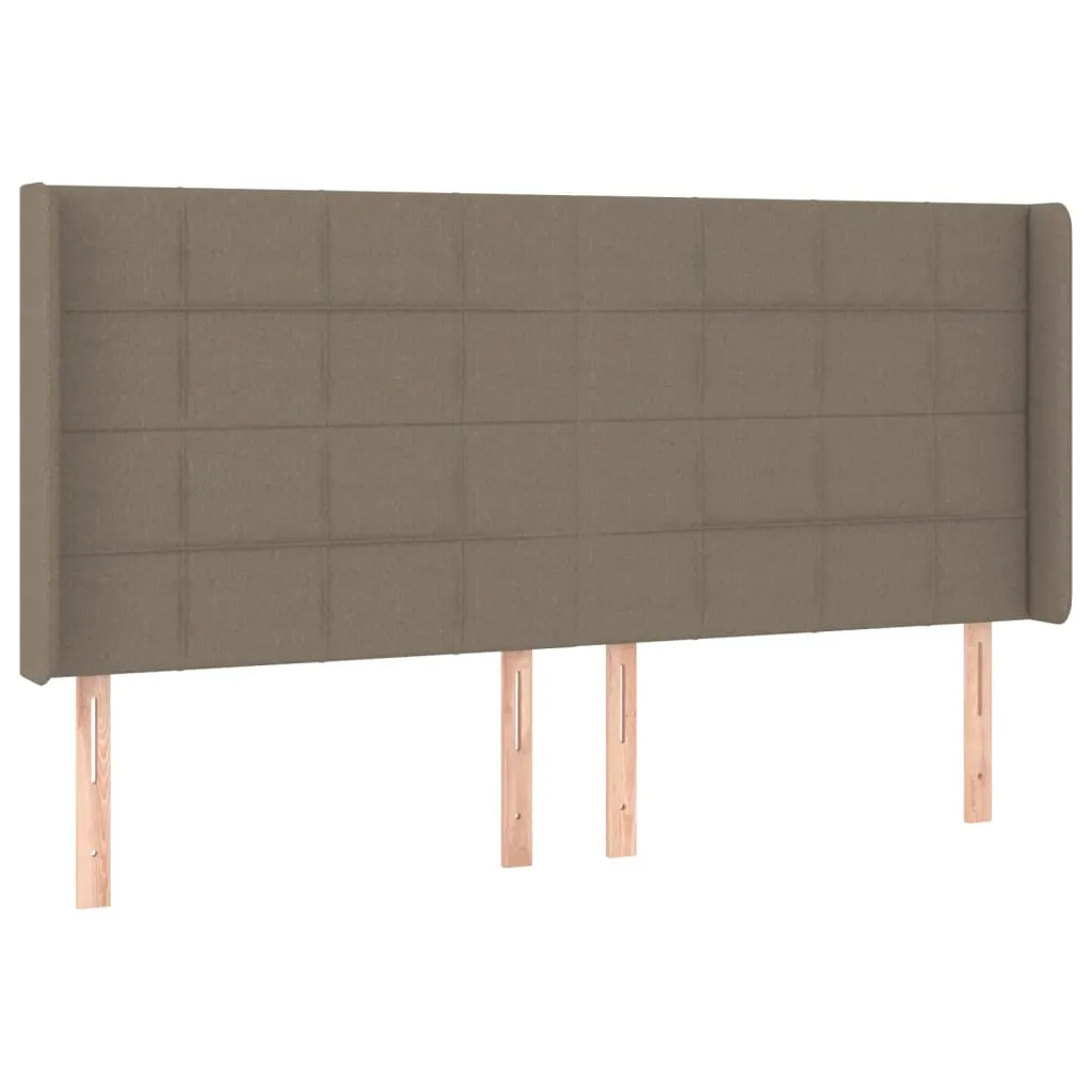 Tăblie de pat cu aripioare gri taupe 183x16x118/128 cm textil - imagine 2