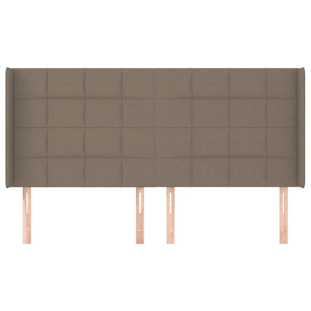 Tăblie de pat cu aripioare gri taupe 183x16x118/128 cm textil - imagine 3