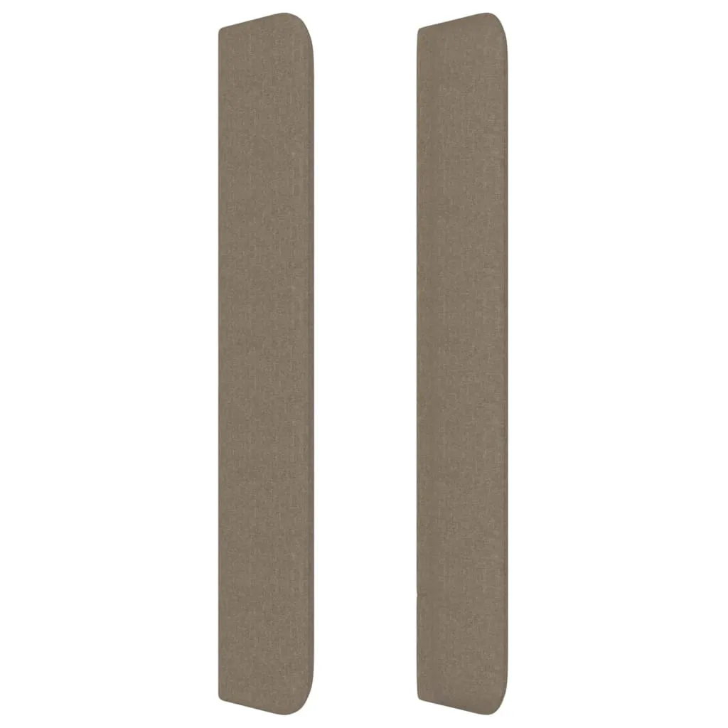 Tăblie de pat cu aripioare gri taupe 183x16x118/128 cm textil - imagine 4