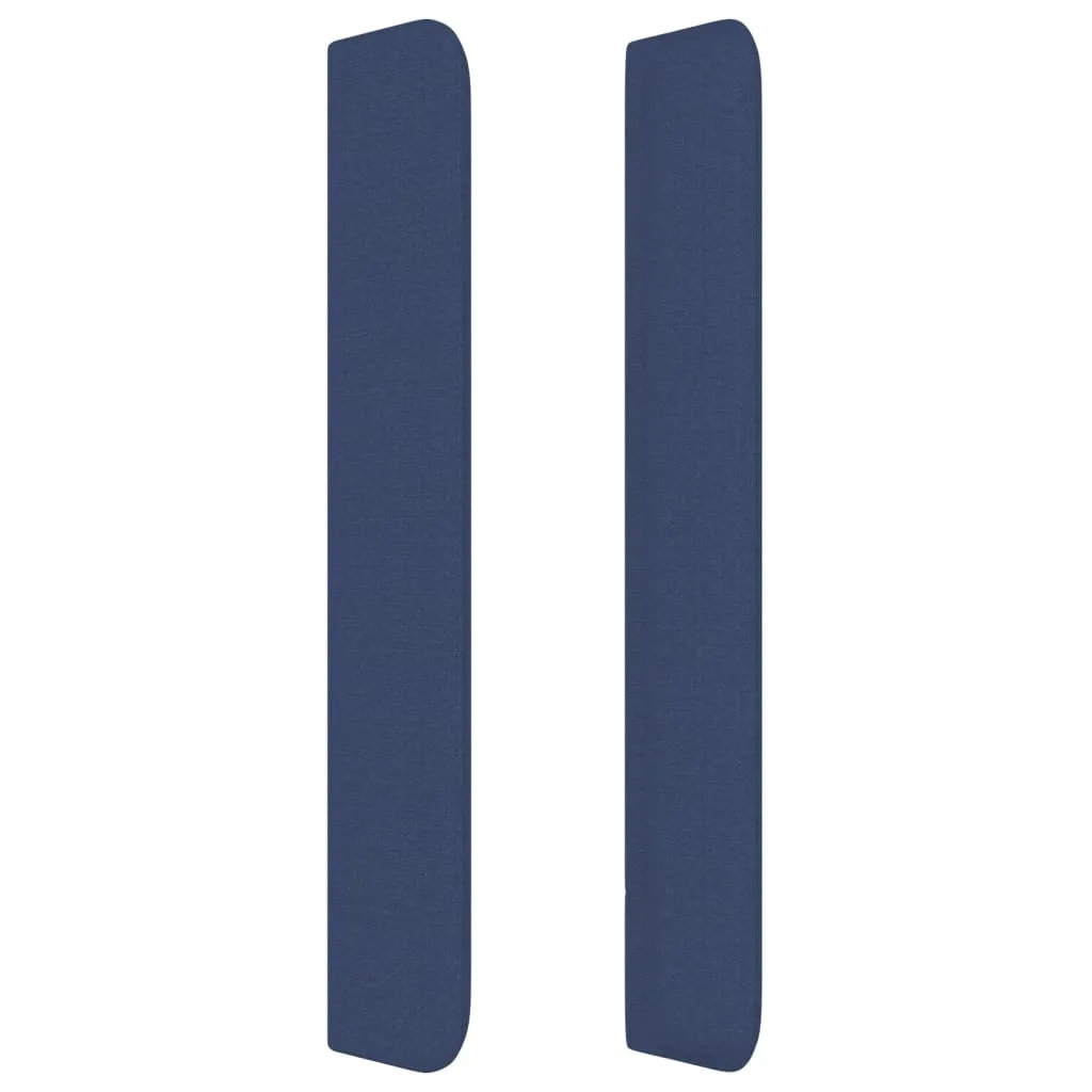 Tăblie de pat cu aripioare, albastru, 203x16x118/128 cm, textil - imagine 4