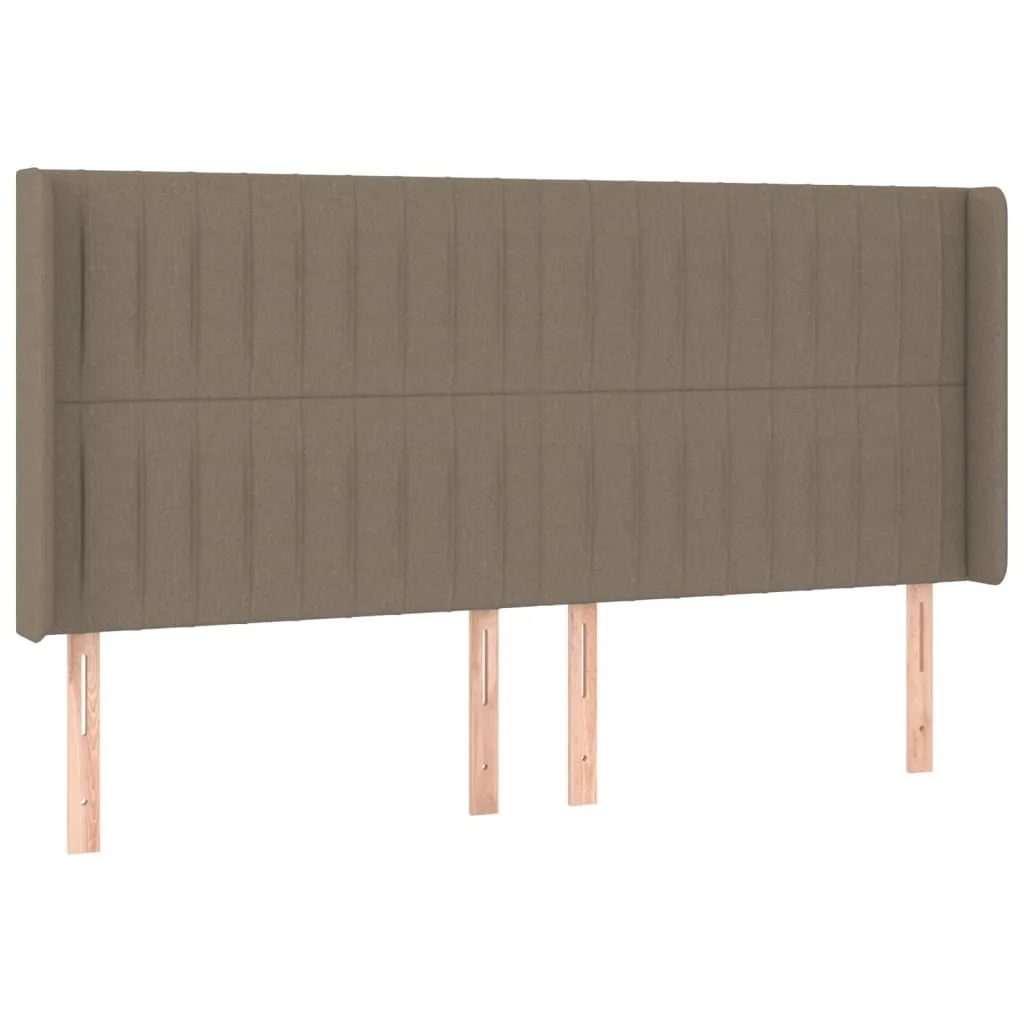 Tăblie de pat cu aripioare, gri taupe, 163x16x118/128cm, textil - imagine 2