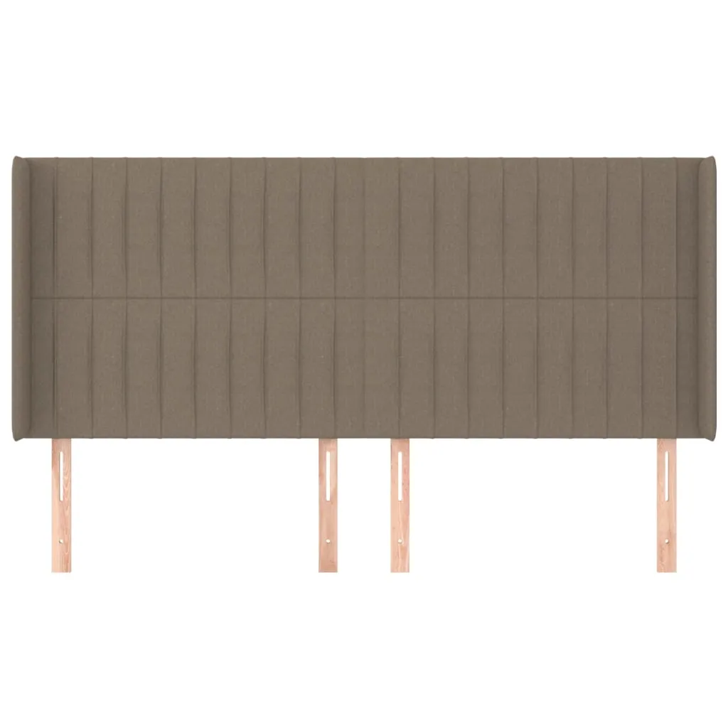 Tăblie de pat cu aripioare, gri taupe, 163x16x118/128cm, textil - imagine 3