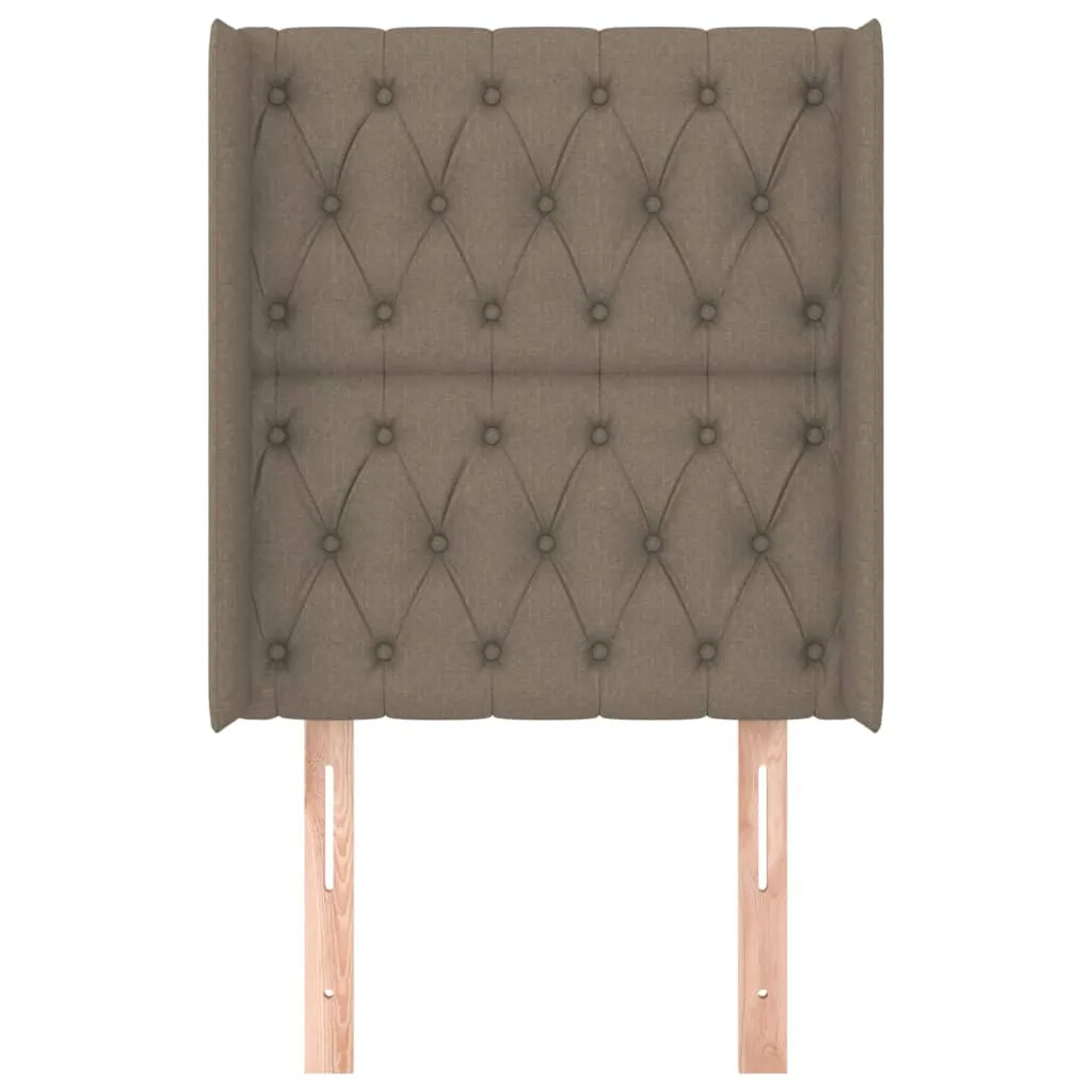 Tăblie de pat cu aripioare gri taupe 83x16x118/128 cm textil - imagine 3
