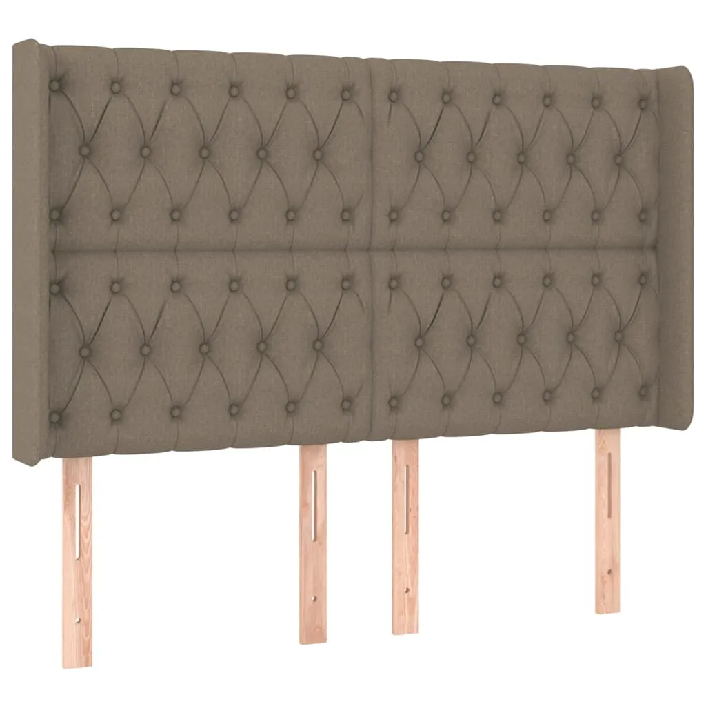 Tăblie de pat cu aripioare, gri taupe, 163x16x118/128cm, textil - imagine 2