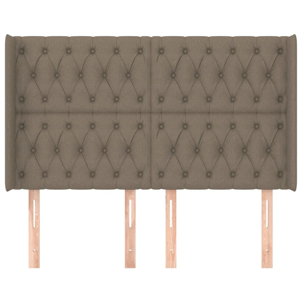 Tăblie de pat cu aripioare, gri taupe, 163x16x118/128cm, textil - imagine 3